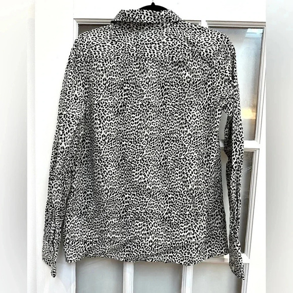 J. Crew | Women's Collared Button Down Long Sleeve Cheetah Animal Print Size M - Picture 2 of 7